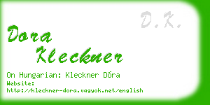dora kleckner business card